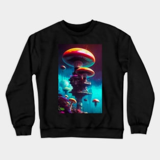 Abstract Another World Mushroom Citadel Crewneck Sweatshirt